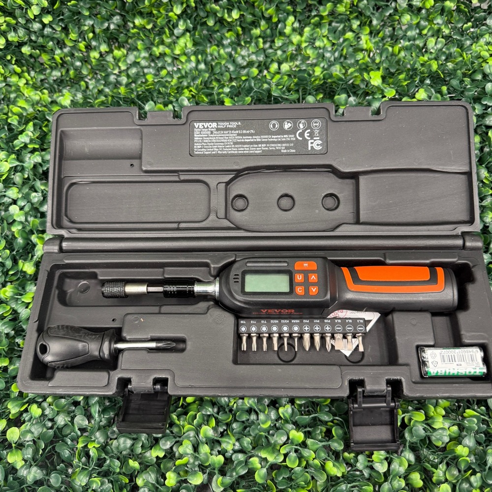 VEVOR Digital Torque Screwdriver Wrench 0.3-8N.m DSM1-100008B Bit Set & Case